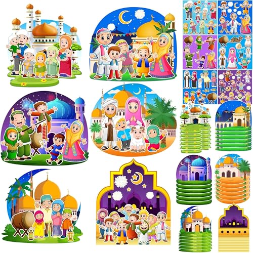 36 Sets Ramadan Stickers Eid Mubarak Craft Kit - DIY Decorations