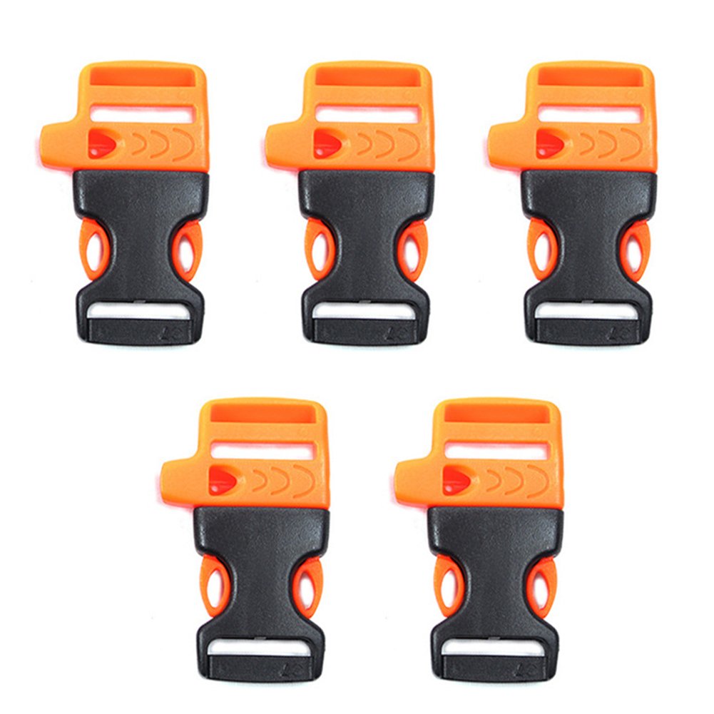 Backpack Buckles,5Pcs Paracord Emergency Contoured Survival Whistle