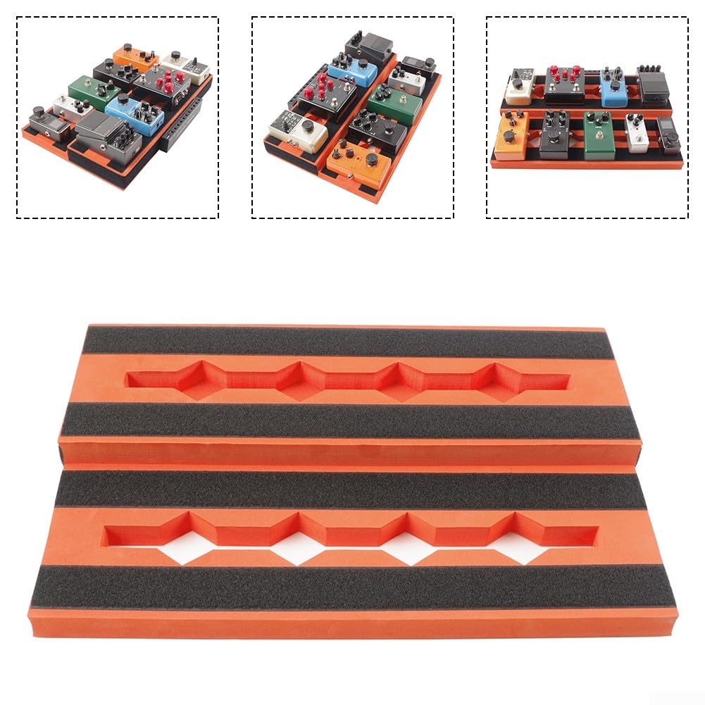Tablero del pedal de la guitarra de EVA con la gestión de cables oculta para la configuración organizada de los efectos y el funcionamiento en vivo