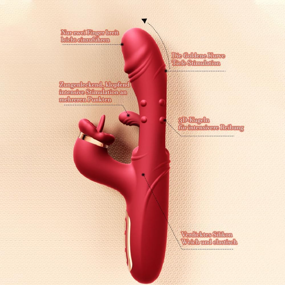 3 IN 1 Vibrator für Frauen Sexspielzeug G Punkt Klitoris Stimulator mit 10 Vibrationsmodi & Klopfmodi & Zungenleckmodi Rabbit Vibratorensets für Frau Zungenvibrator Erotik Sex