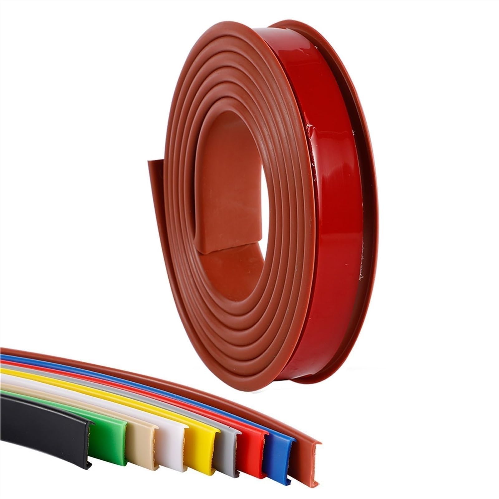 U-Shape Flexible Furniture Edge Banding, Flexible TPE U-Shape Self Adhesive Furniture Edge Banding 16.4ft Multicolor 9-40mm(Brown,12mm)