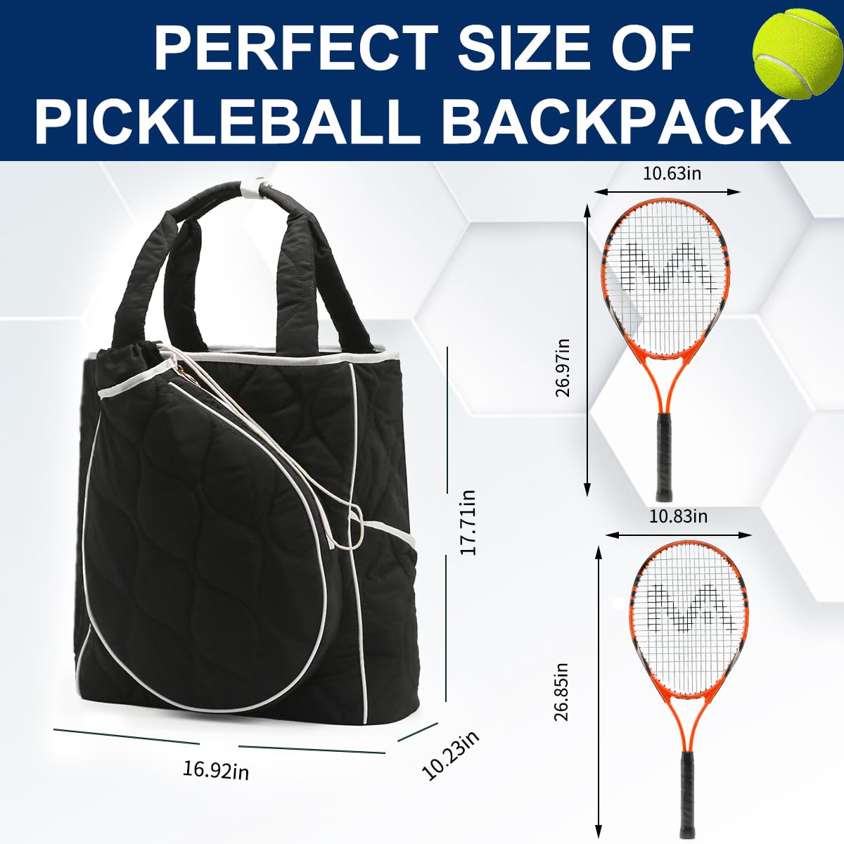 TILDOSAC 2-in-1 Tennis Tote Bag Tennisrucksack Racket Rucksack Tennistasche - Extra-große Quilted Pickleball Racquet Taschen, wasserdicht und leicht für Männer und Frauen