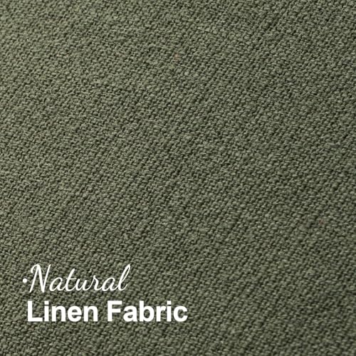 Image of MIULEE Decorative Throw Pillow Covers Neutral Linen Fringe Throw Pillows Euro Shams Set of 2 Olive Green Boho Farmhouse Cushion Covers for Couch Sofa Bed Living Room Spring Home Decor 28x28 Inch