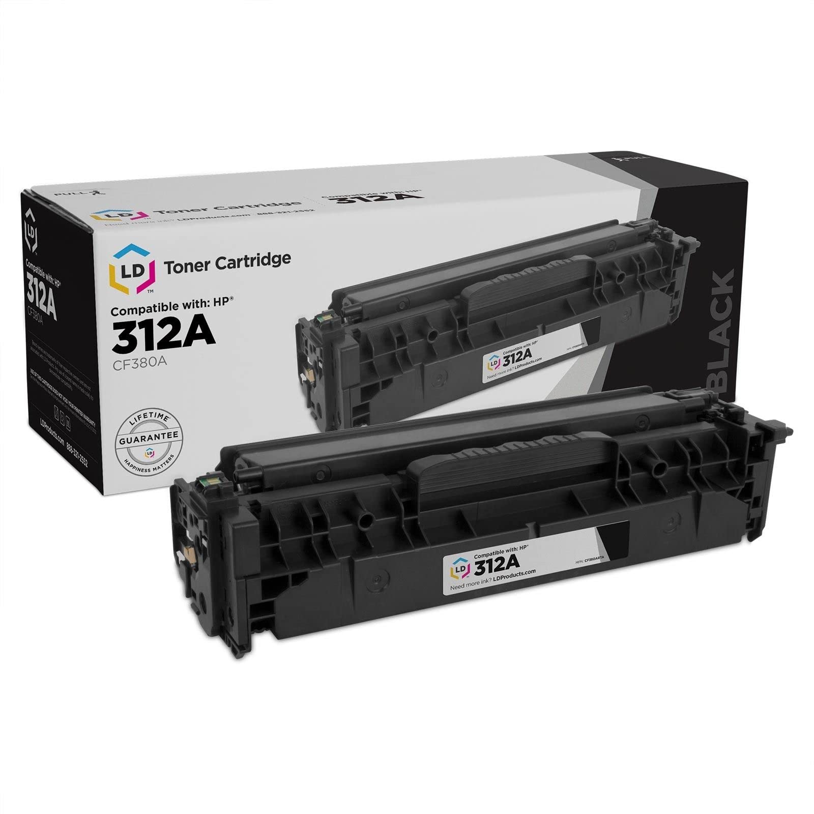 LD Compatible Toner Cartridge Replacement for HP 312A CF380A (Black) Compatible with HP Color LaserJet Pro MFP M476nw, MFP M476dw, MFP M476dn
