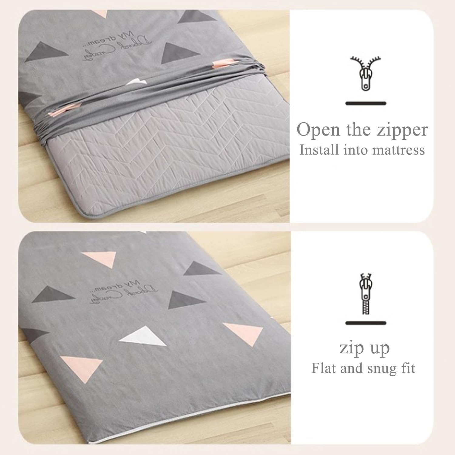 D,90x200cm, Futon Materasso Copertura Queen/King Size con Cerniera Copriletto Giapponese Wrap Completo Tappetino Letto Pieghevole Fodera Futon Rivestimento per Materasso Futon