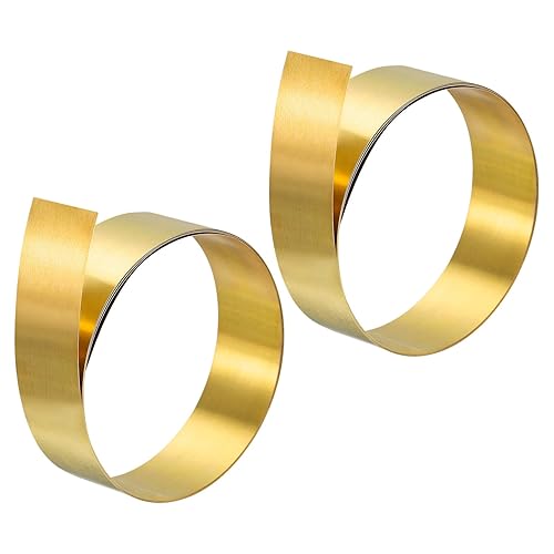 uxcell Rollo de hoja de latón, placa de lámina de metal 39.370 in x 0.984 in x 0.008 in, 2 unidades