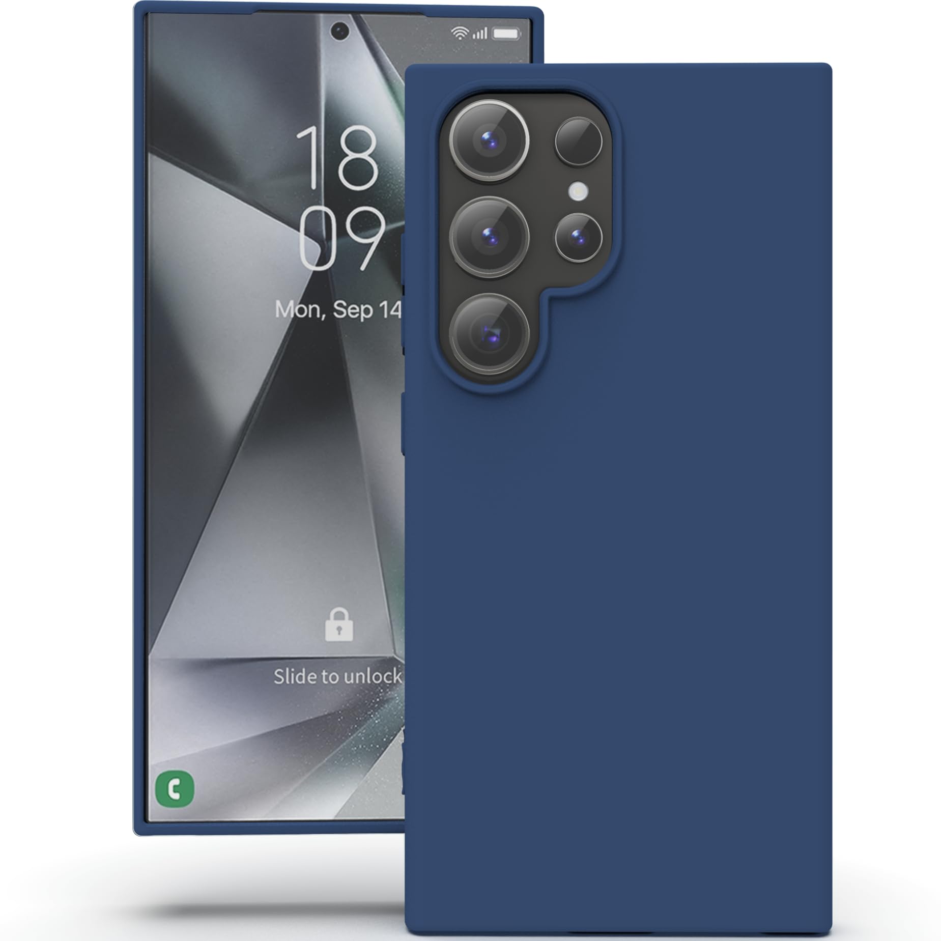 YATWIN Silicone Back Case for Samsung Galaxy S24 Ultra, Soft-Touch Phone Back Cover for Samsung Galaxy S24 Ultra - Dark Blue