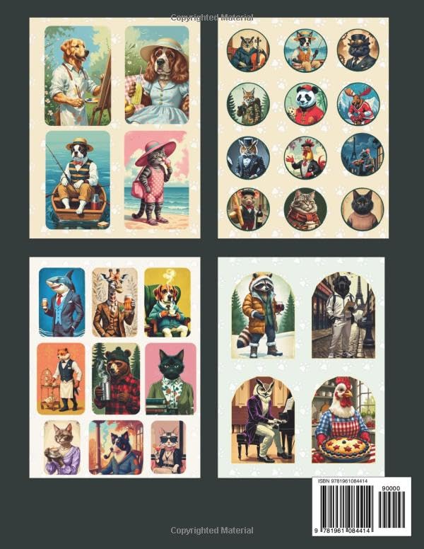 Fancy Animals To Cut Out & Collage: Vintage-Inspired Anthropomorphic Animal Ephemera for Scrapbooking, Journaling & Paper Craft Projects/21 Sheets image 3