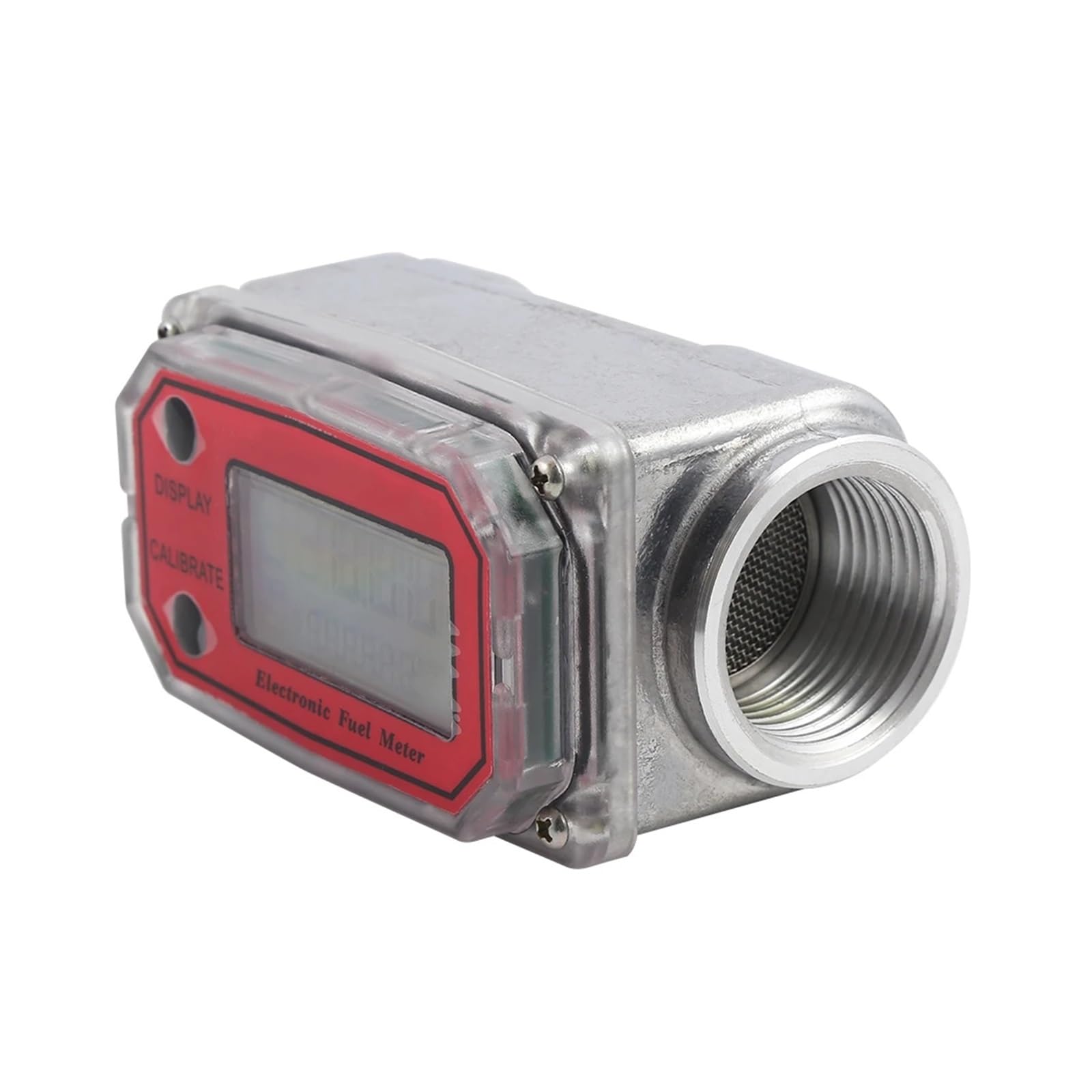 Contador de Agua, Medidor De Flujo Digital 25 For Medir Gasolina Queroseno , para uso doméstico en el jardín(Rot)