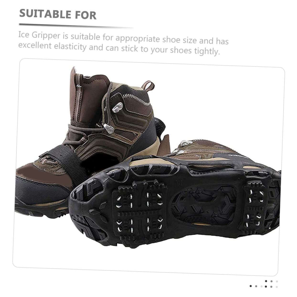 SHERCHPRY 1set Professional Mountaineering Crampons Tooth - Shoe for Lightweight TPE Grippers for Fishing Climbing Unisex