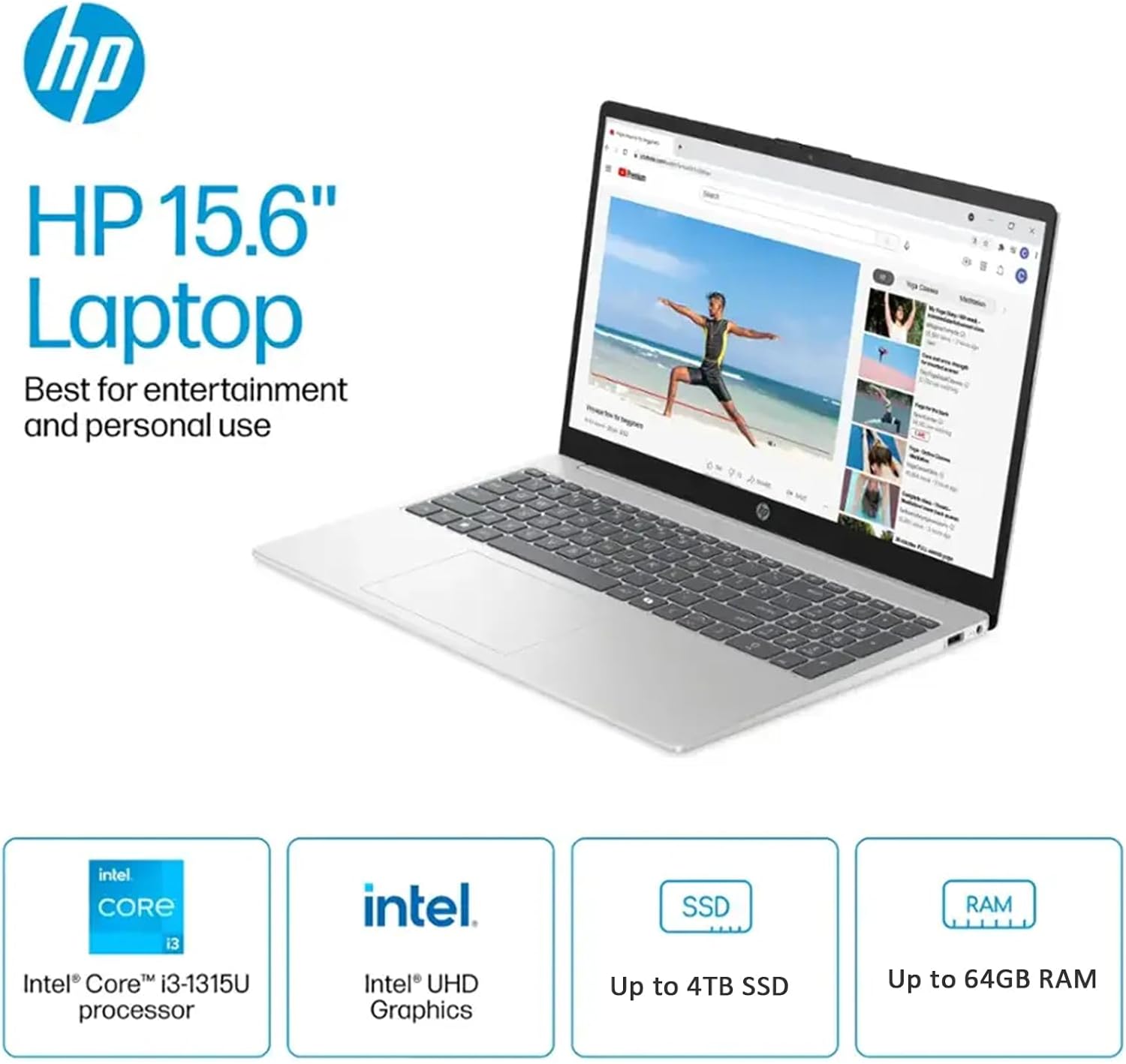 HP Business Laptop, 15.6" Touchscreen 250Nits Display, w/Accessories, Intel i3-1315U(Up to 4.5GHz), Intel UHD Graphics,Copilot AI, Wi-Fi 6, Win 11 Pro, 32 GB RAM, 1 TB SSD
