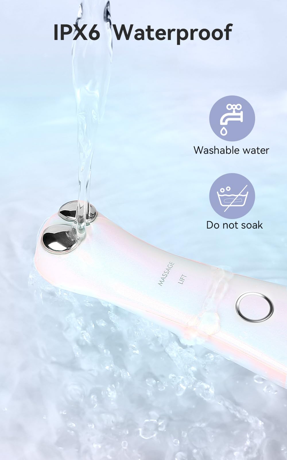 TOUCHBeauty Masajeador de Ojos EMS,Antiarrugas Eye Masaje con Calefacción y Vibración,Anti Envejecimiento Masajeador Recargable para Bolsas Lagrimas, Círculos Oscuros, Hinchazón AG-1883 (Blanco)
