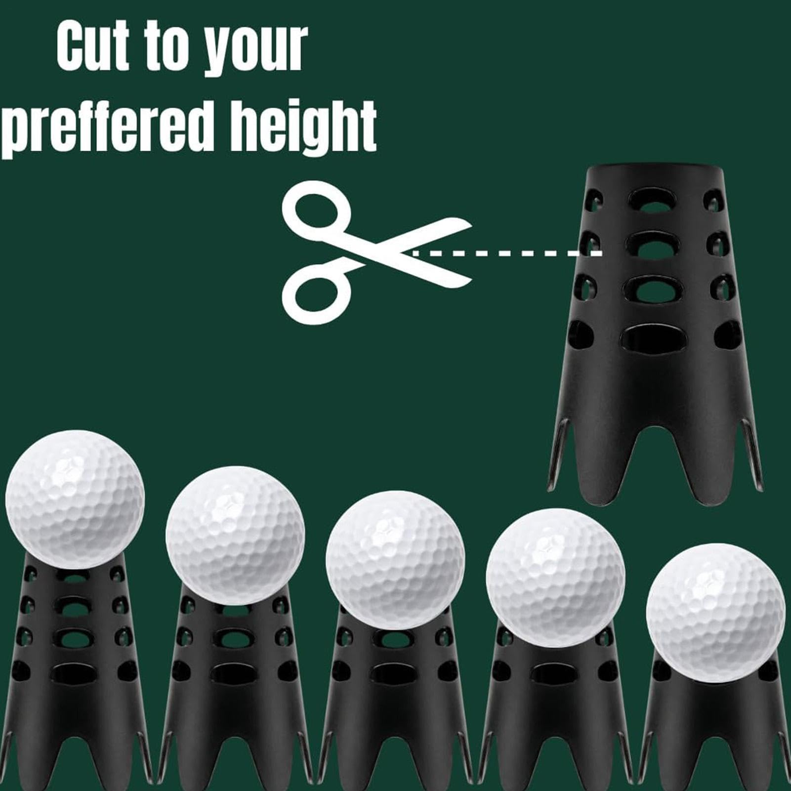 Set di tee simulatore da golf, nero, stabile, riutilizzabile, per allenamento, set di tee simulatore di golf, per bambini e adulti, per casa, cortile, erba, per uso esterno e interno