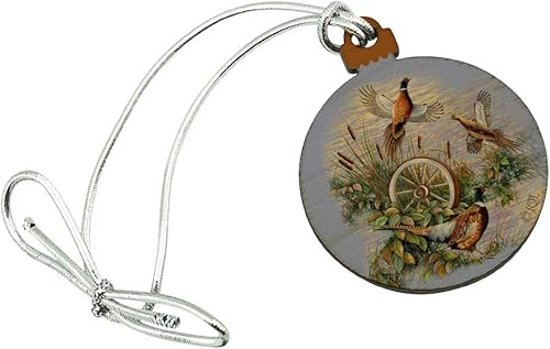 Figura decorativa para árbol de Navidad, diseño de faisán en la naturaleza, pequeño, pequeño, pequeño, pequeño, para árbol de Navidad