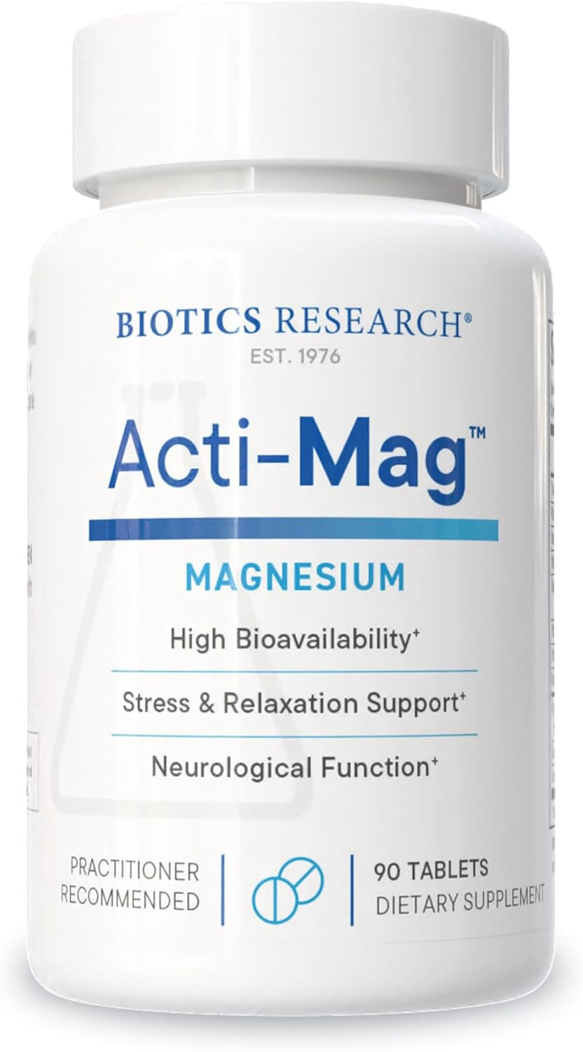 Biotics Research Acti-Mag™ - Premium Magnesium Glycerophosphate (200mg) - with Beetroot Extract, B-Vitamins & Taurine - 90 Tablets