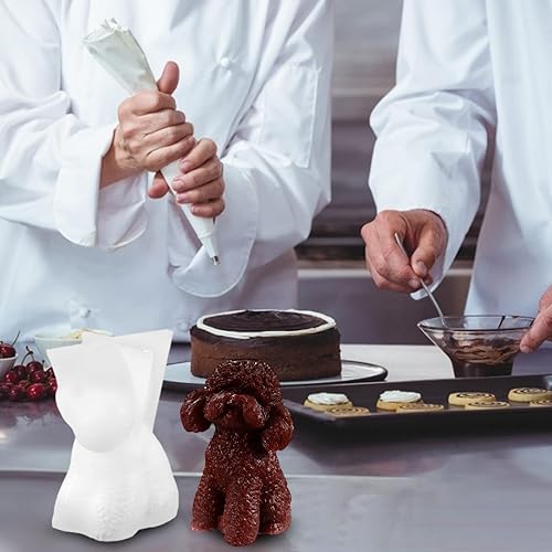 Miniatura 4 de Aispring1234 - Molde de vela 3D para perros, moldes de silicona para velas de cachorro, molde de jabón de caniche animal, molde de silicona para