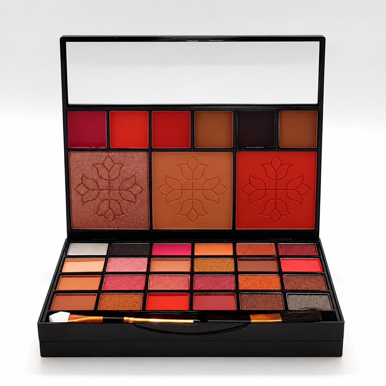 All-in-One Makeup Kit with Mirror - Includes 24 Eyeshadow Palette with Brush, 3 Eyebrow Powder, 3 Lip Gloss, 2 Applicator, Blush Contour and Highlighter Palette for Girl & Womens-image-10