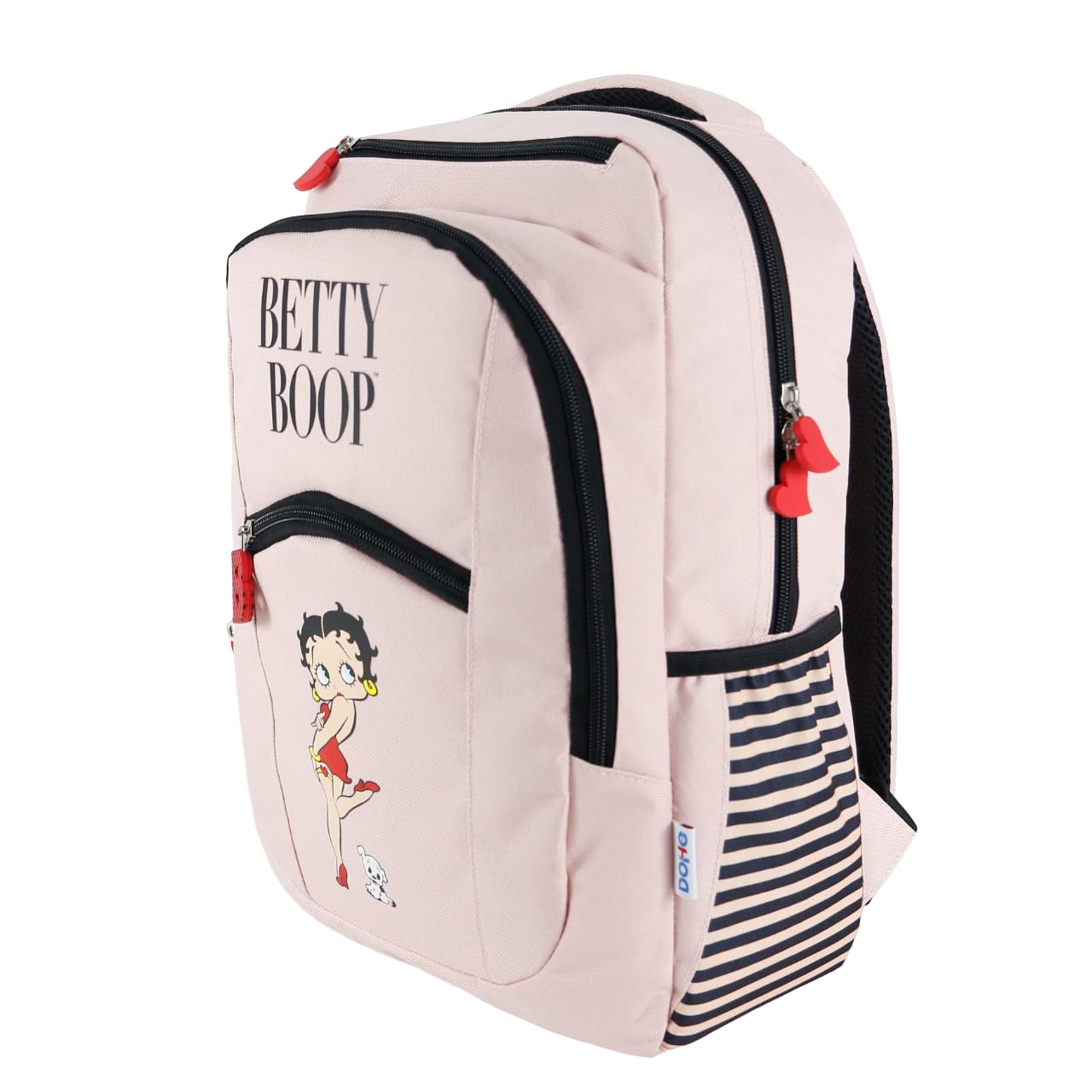 DOHE - Mochila Escolar - 7 Bolsillos (1 para Ordenador Portátil), Tamaño Grande, Tirantes y Espalda Reforzados, Mochila Estudiantes, Betty Boop, Material Escolar - Rosa