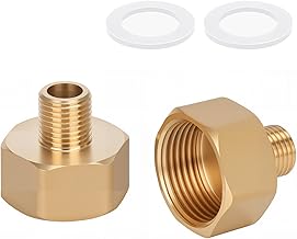 Noosverl 2-Pack Brass AG/IG Reducer Adapter 1/4" Male to 3/4" Female Thread | Durable Pipe Connection Converter with Rubber Seal for Water/Gas/Liquid Systems