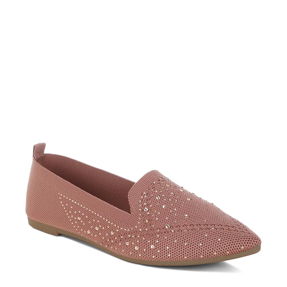 london rag Rhinestone Embellished Pull Tab Loafers Pink-picture-32