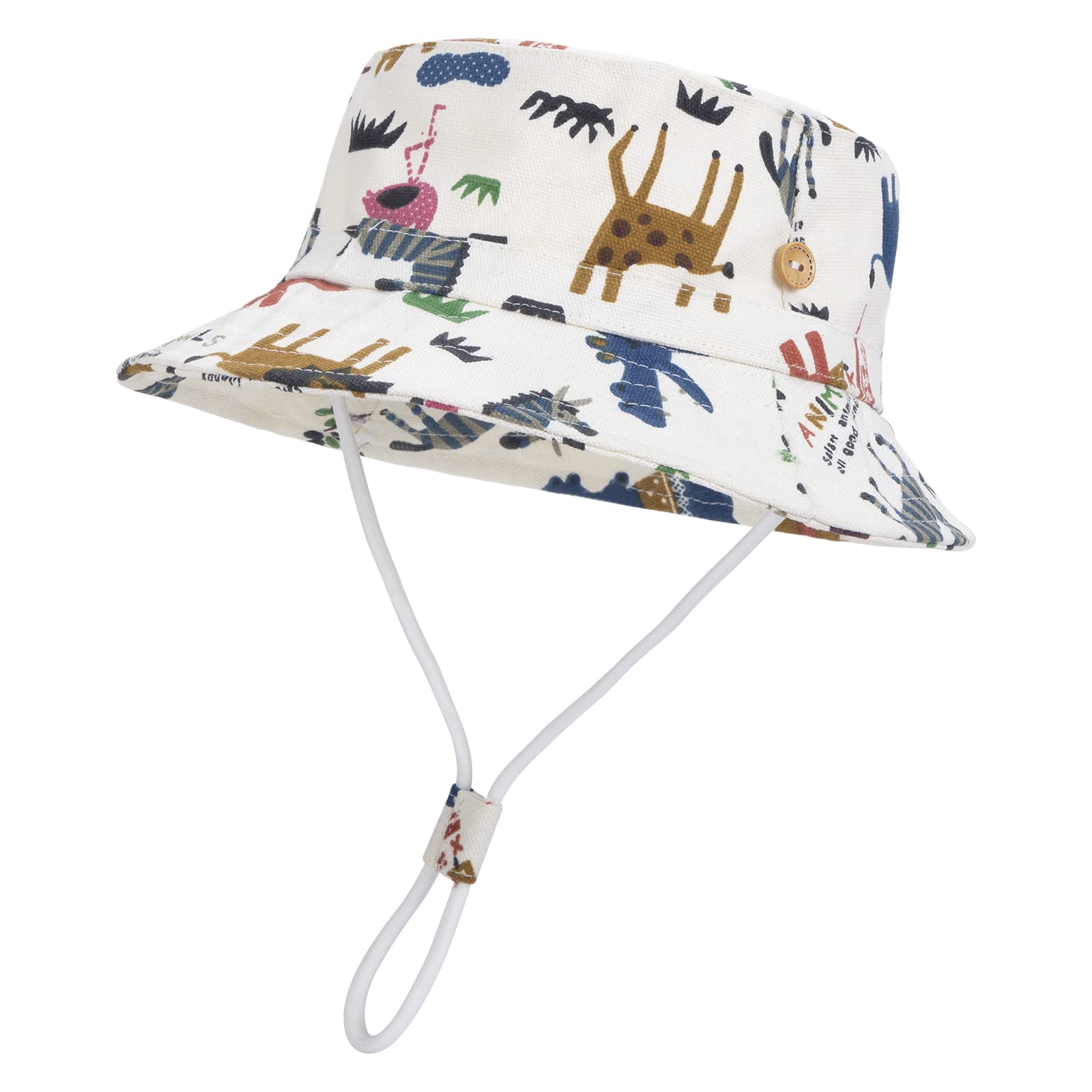 MengH-SHOP Sombrero de Sol para Niños Plegable Sombrero Pescador Algodón Transpirable Sombrero de Protección Solar de Verano con Correa Ajustable para la Barbilla para Niños Niñas 4-8 Años