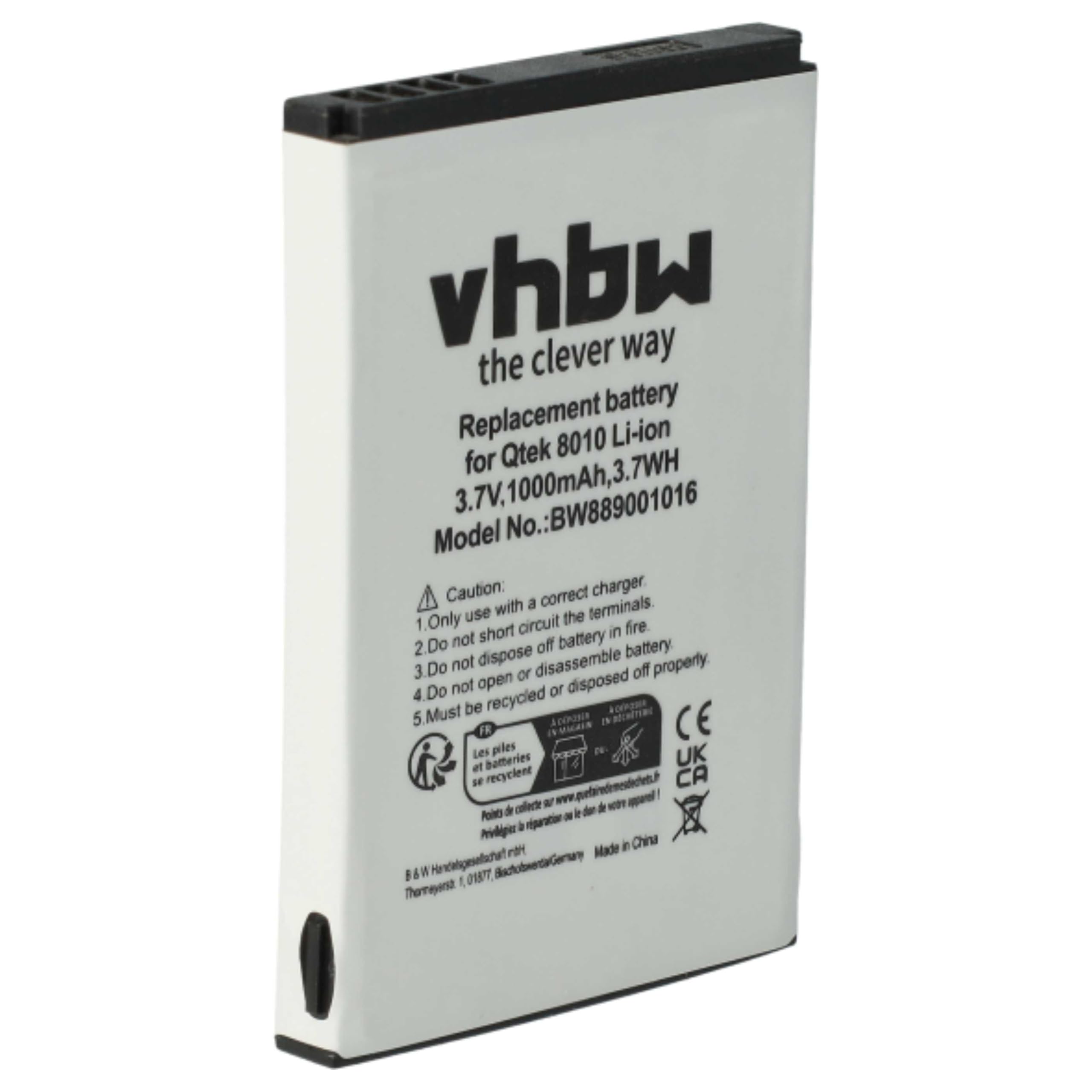 vhbw batteria compatibile con Ebesy V6, V7, A35, W69, W70 smartphone cellulare (1000mAh, 3,7V, Li-Ion