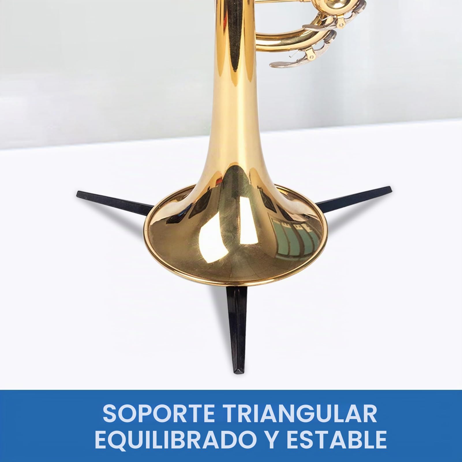 Soporte de Trompeta Plegable, Soportes Desmontables para Instrumentos de Metal 17,5 x 10,5 x 10,5 cm Soporte para Trompeta con 3 Patas Accesorios Instrumentos de Viento para Trompeta, Oboe, Flauta