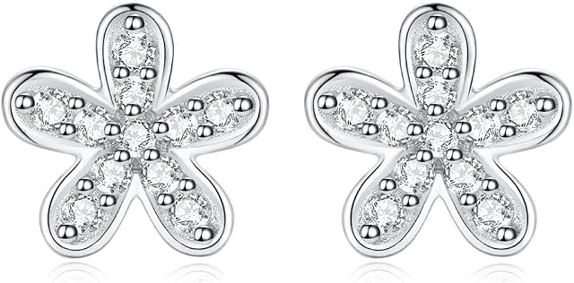 PRETTERY 925 Sterling Silver Daisy Flower Earrings, Necklace, Jewellery Sets for Women, Gift for Her