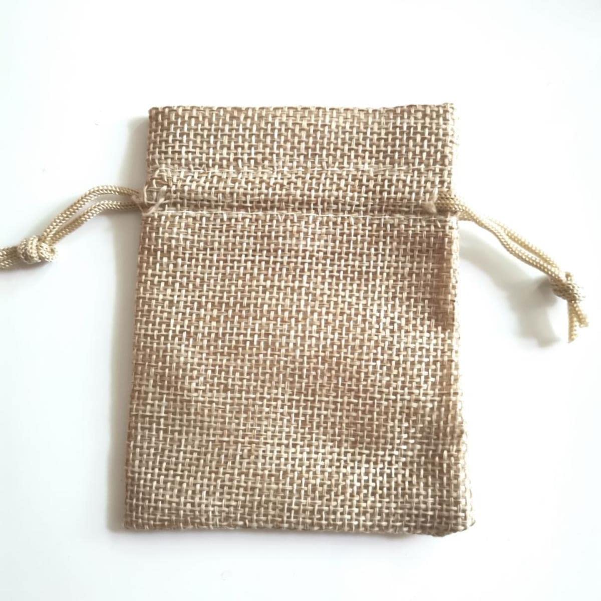 Małe woreczki na biżuterię Opakowanie 50 torebek prezentowych ze ściągaczem na biżuterię(Jute Nylon Rope,15x20cm)