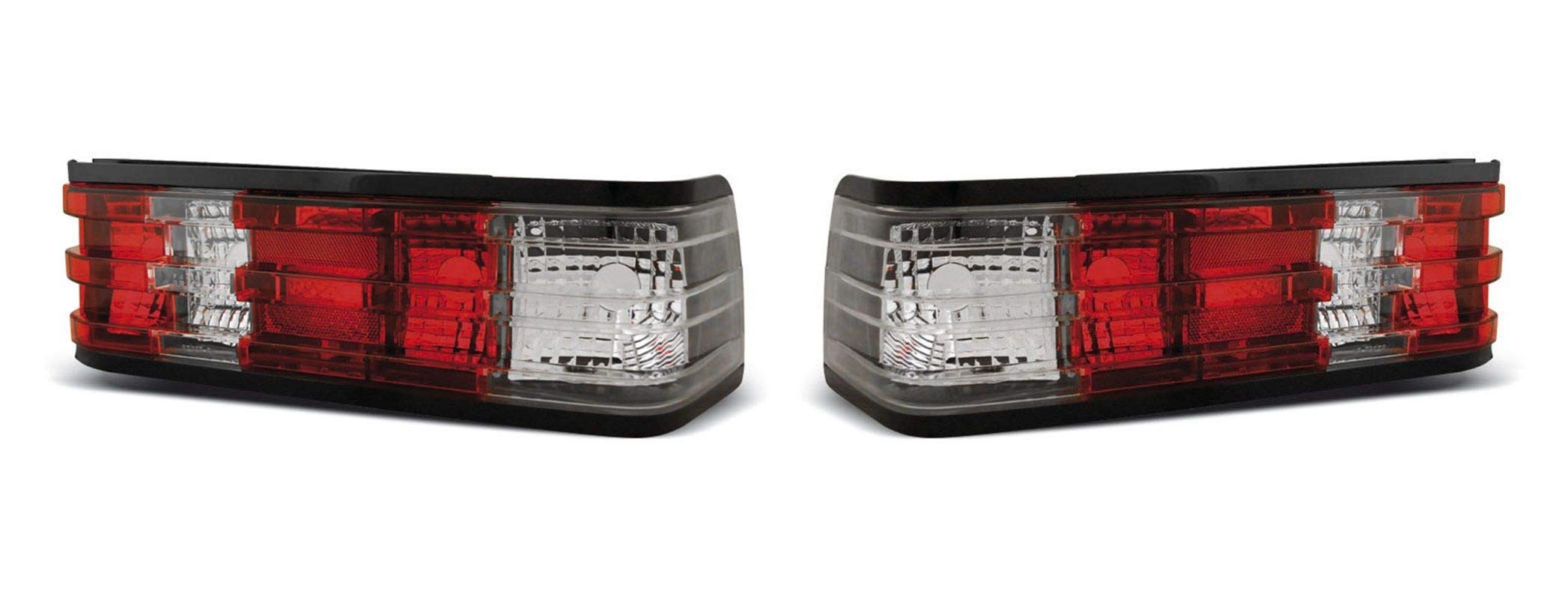 Luces traseras VR-1876 - Conjunto de luces traseras (1 par), color rojo y blanco, portalamparas coche