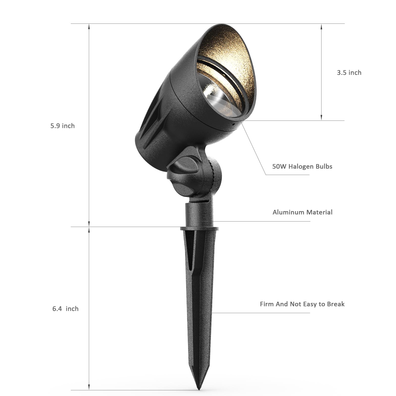 Low Voltage Landscape Spotlight 50W Halogen Floodlight 12V Metal