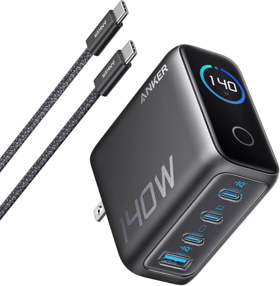 Amazon | Anker Charger (140W, 4 Ports) with USB-C & USB-C ケーブル