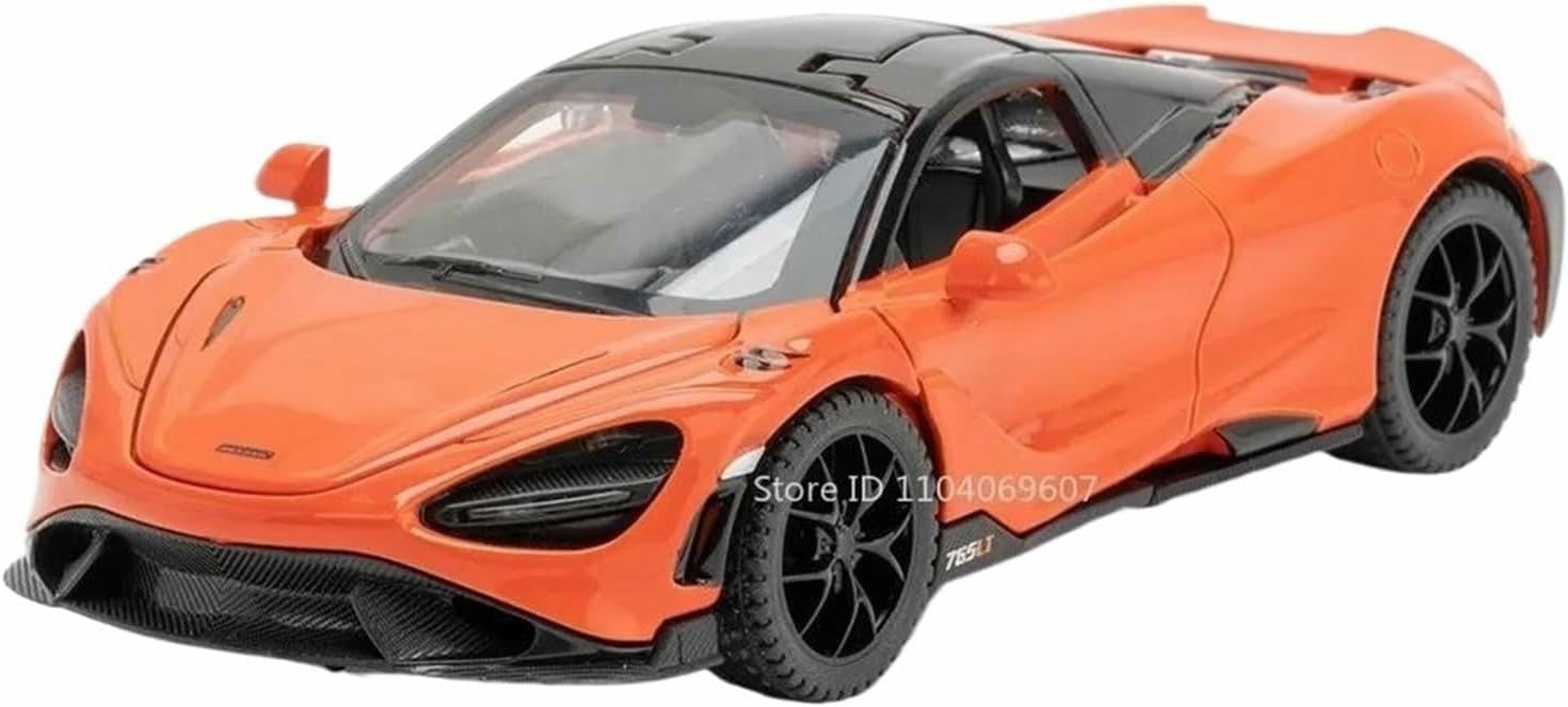 DEAVER Diecast 1:32 For Mclaren 720S For 765Lt Scale Alloy Car Models Realistic Openable Door Finished Vehicle Model Collection(For 765lt Orange)