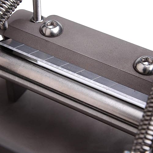 Miniatura 5 de Máquina de pelar de cuero manual de acero inoxidable diy divisor de cuero Máquina de skiving de cuero duradero Pelador de cuero Herramienta de