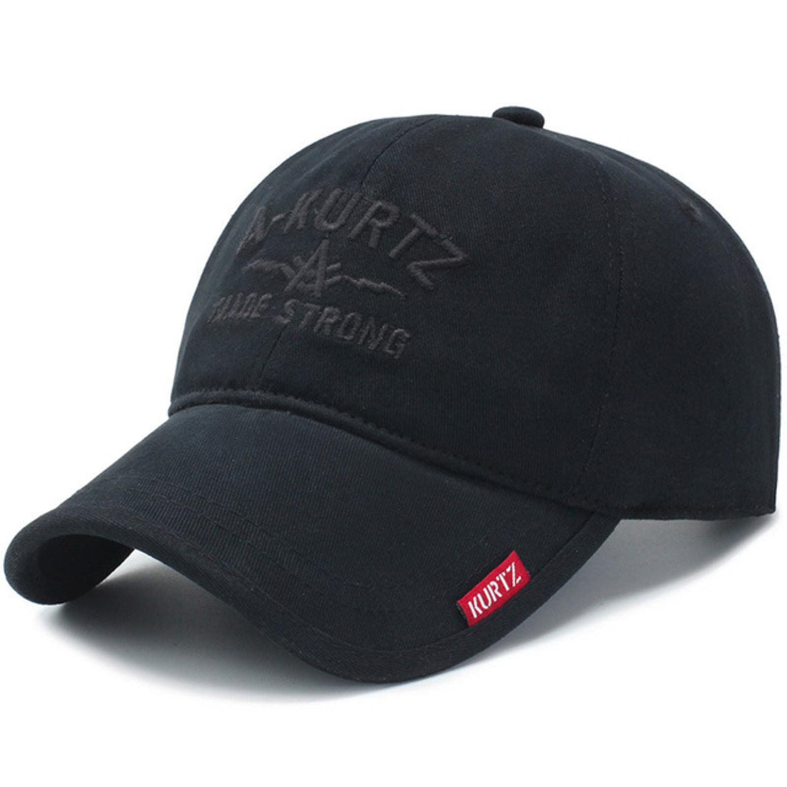 Wdhybwcx Men's Black Cotton Classic Baseball Cap Adjustable Buckle Closure Dad Hat Sports Golf Cap-,Adjustable