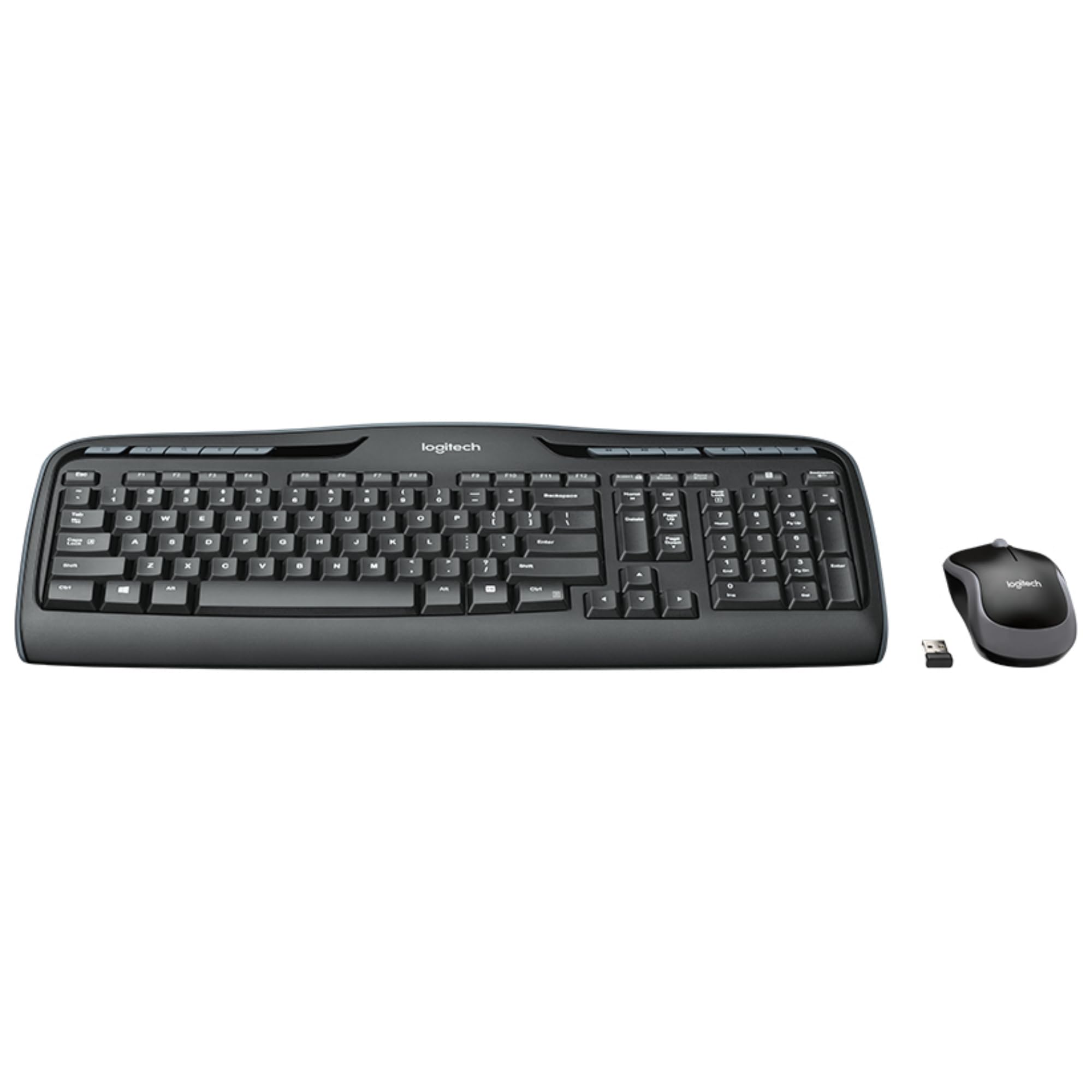 Logitech MK330 bezprzewodowy zestaw myszki do klawiatury, połączenie 2,4 GHz przez odbiornik USB Unifying, 4 programowalne klawisze G, czas pracy baterii od 12 do 24 miesięcy, PC/laptop, układ