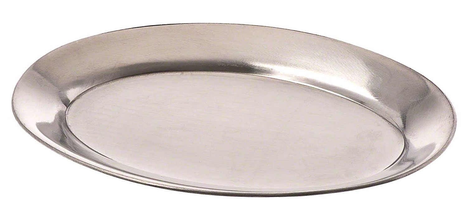 Browne 11-1/2" Oval Aluminum Steak Platter by Browne Foodservice – Large, Aluminum, Model 562DC