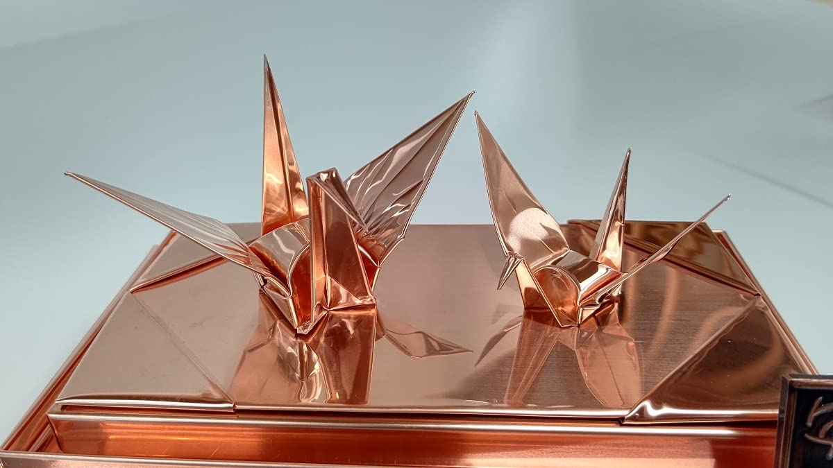 Amazon.co.jp: 銅板折り鶴 横25cm奥行き15cm高さ15.3cm : DIY・工具
