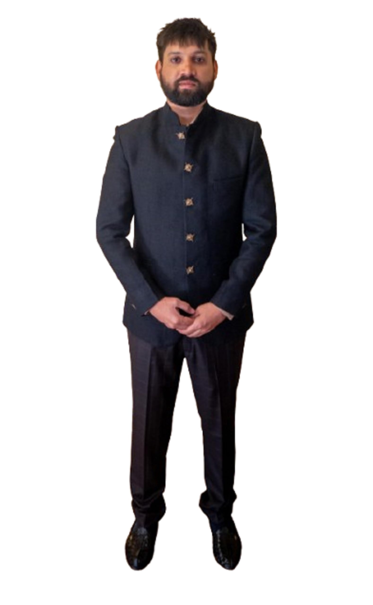 rajneel prithvisanyogita The Sable Sovereign Men's Pashmina Blazer, Tailored Fit, Button Type Classic Single-Breasted Design, Versatile for Formal and Semi-Formal Occasions Black-picture-41