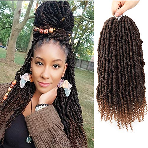 MOBOK Bomb Twist Crochet Hair 14 Inch Prelooped Soft Ombre Spring Twist Hair t1b/30 Pretwisted Mini Spring Twist Braiding Hair Extension(14inch, T30) … (14inch, T30)
