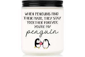 Romantic Penguin Gifts for Women with Inspirational Message, Anniversary Candle Gift for Girlfriend Wife Her
