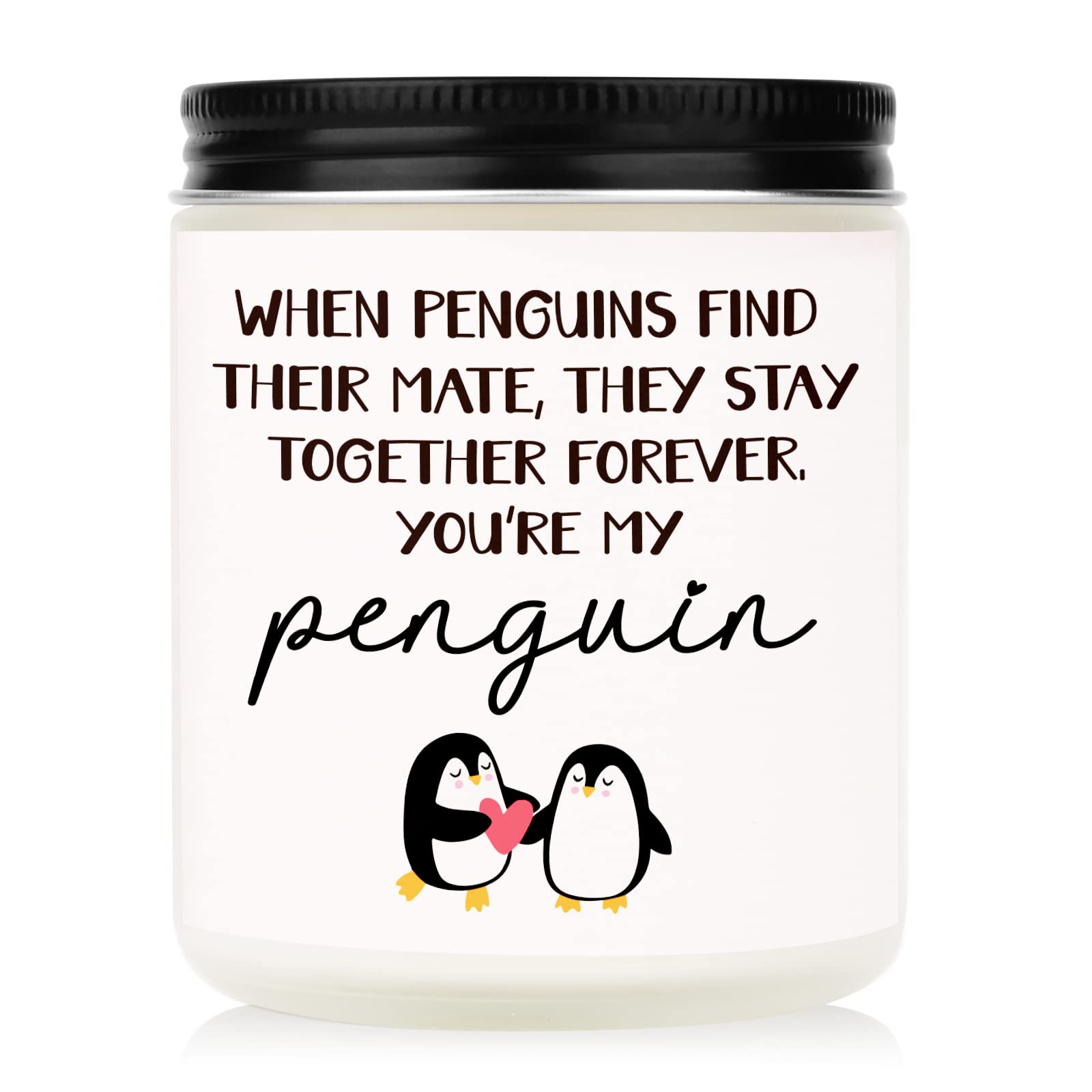 Afterprints I Love You Gifts for Him Her, Anniversary Candle Gifts for Men Women, Birthday, Christmas, Valentines Gifts for Boyfriend Girlfriend Wife Husband, You're My Penguin Gifts