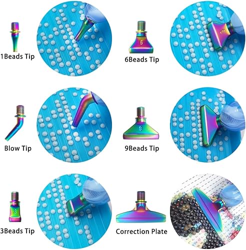 Miniatura 3 de 16 piezas de accesorios y herramientas de arte de diamante, bolígrafos de diamante con puntas en espiral, kits de pintura artística para