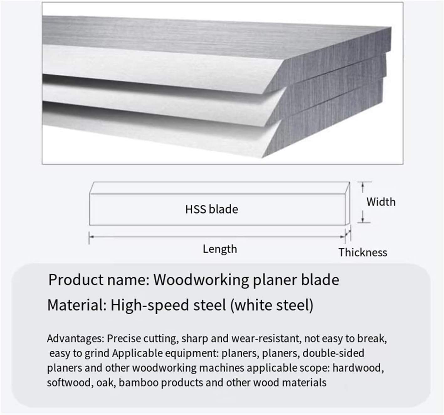 Planer Blade 1PC High-speed steel planer blade Old-fashioned general-purpose cutter shaft planing(1)