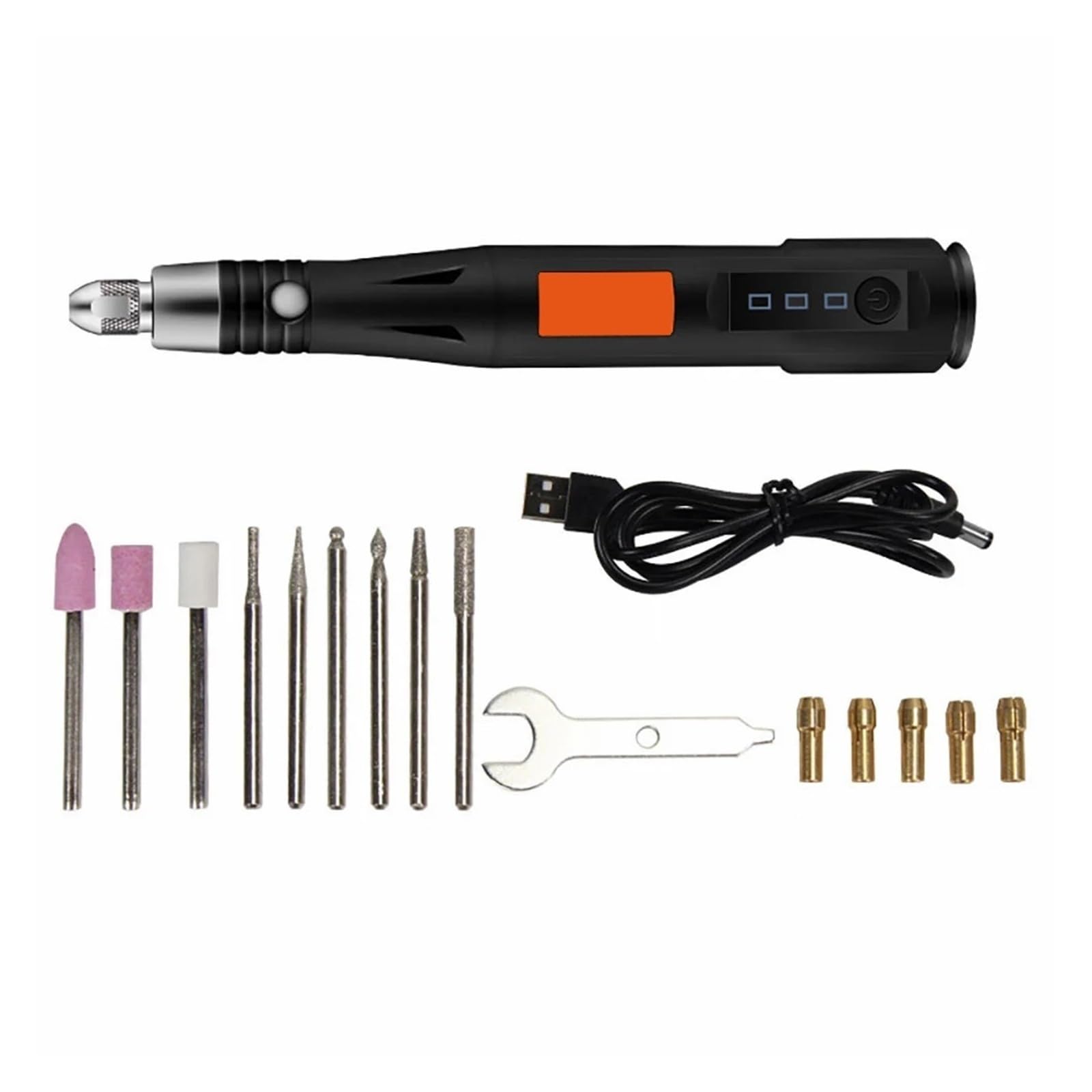 Wiertarka Elektryczna Szlifierka Grawer Pen Grinder Mini Elektryczne Narzędzie Obrotowe Zestaw Narzędzi DIY Intuicyjne, Proste Sterowanie(Set A)