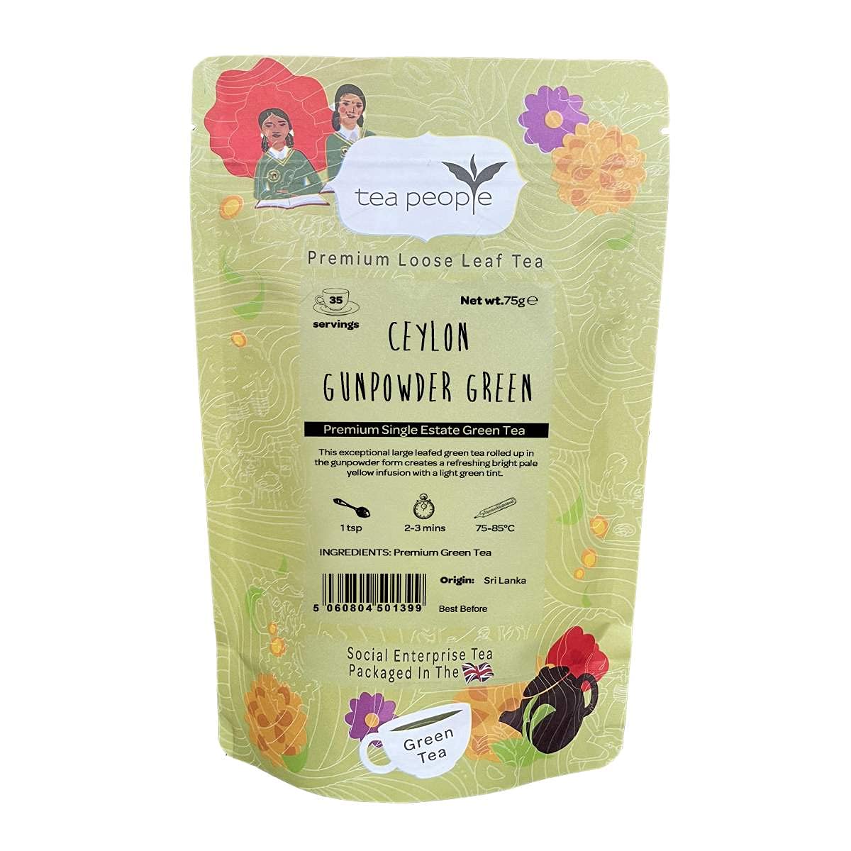 Tea People Ceylon Gunpowder Green - 75g Retail Pack