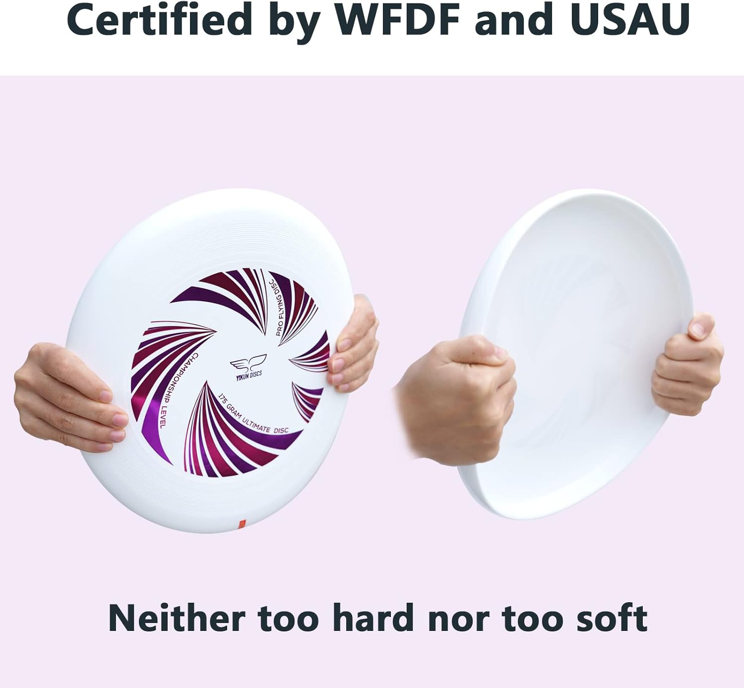 Yikun Ultimate Disc, 175 Gram Flying Disc with Eco-Friendly Material, Sport Disc WFDF and USAU Approval, White : Sports & Outdoors
