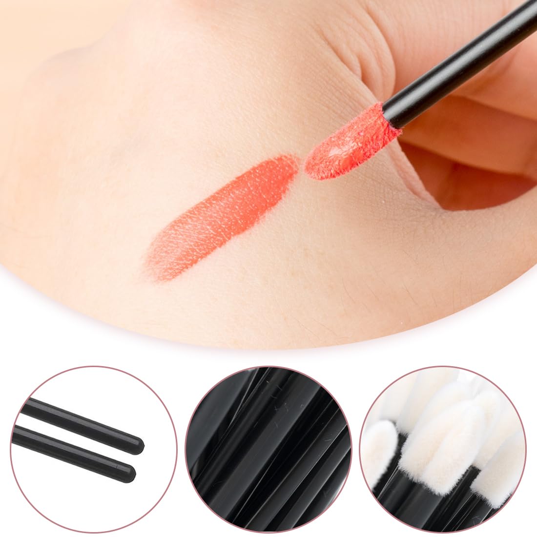50 pezzi Pennelli Labbra Multifunzionale, Usa e Getta, Monouso, Lip Gloss Applicatore Bacchette, Applicatore Bacchette Makeup Tool per Dettagli per Sopracciglia, Labbra