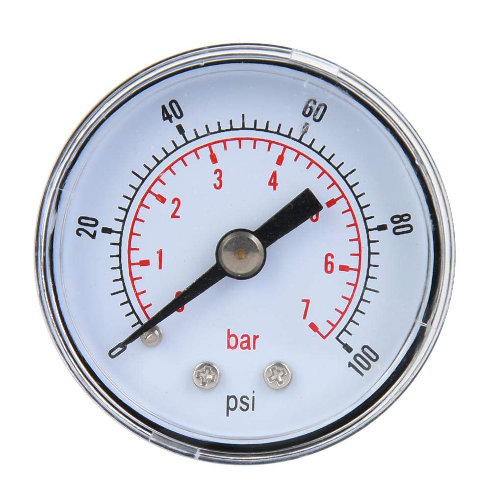 Manomètre 1/8" BSPT - Pour Mesurer La Pression Du Carburant, De L'huile, De L'eau Ou Du Gaz (0-15 PSI / 0-1 Bar)