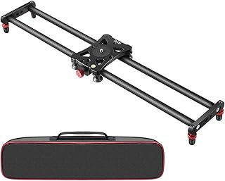 Camera Slider, 24 inches/60 Centimeters Adjustable Carbon Fiber Camera Dolly Track Slider Video Stabilizer Rail for Camera DSLR Video Movie Photography Camcorder Stabili
